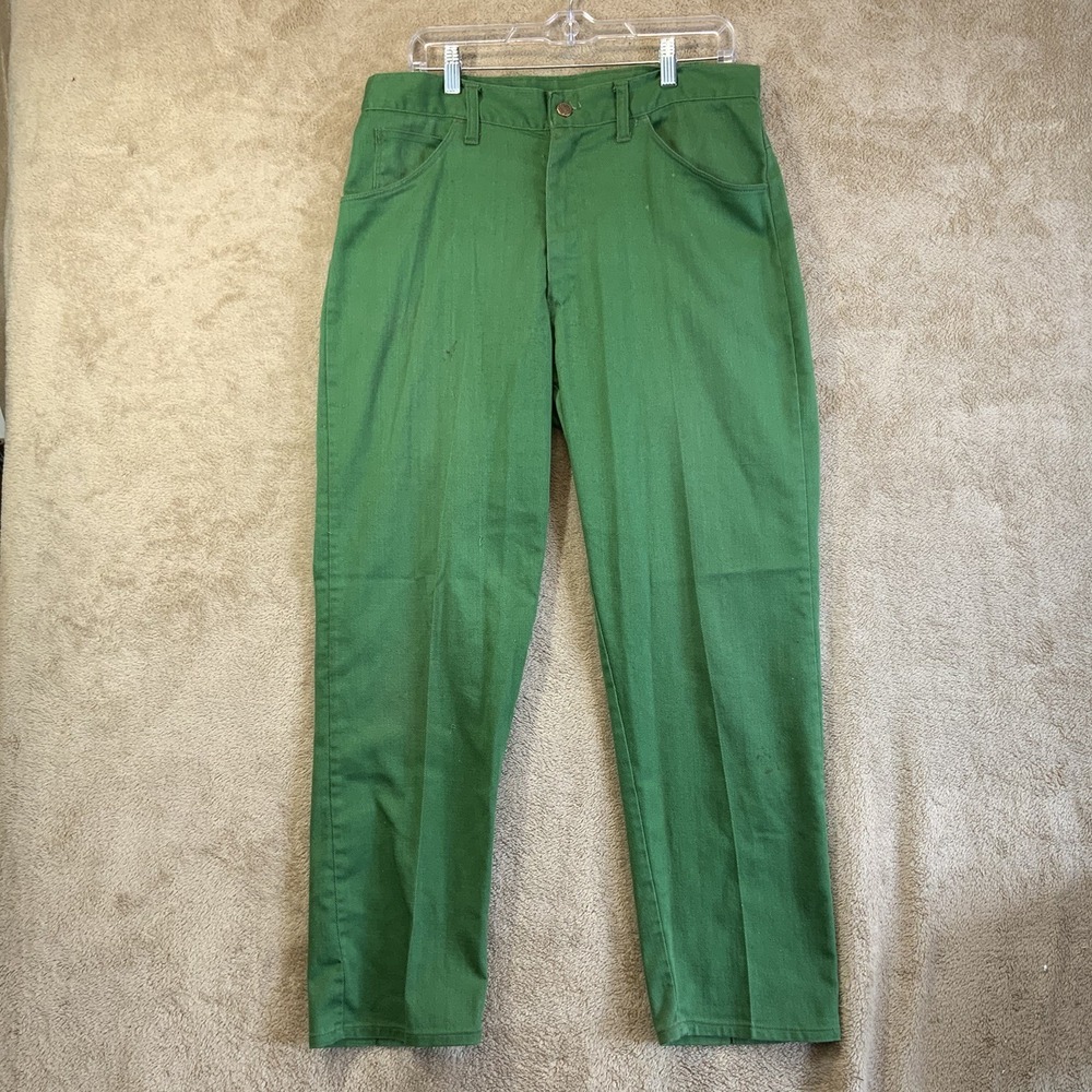 Vintage‎ Sear's Kings Road Men's Pants 33x29 Perma-Press Kelly Green READ